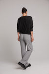 back view of studio jersey trousers in grey by eb&ive