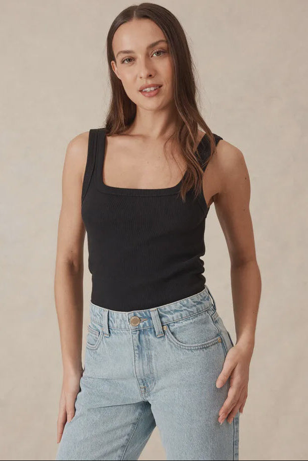 Zaeli Contour Rib Square Neck Tank