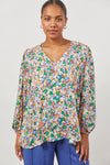 isle of Mine Euphoria V Blouse in Meadow Bloom floral print