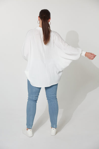 women's batwing shirt! snow white sky shirt from haven
