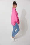 haven musk pink womens' relaxed shirt with long sleeves and bat wings
