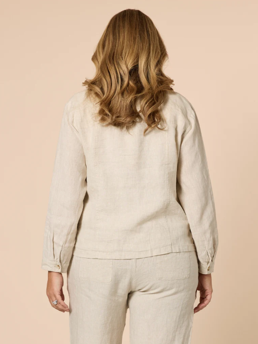 Danielle Cropped Linen Blazer