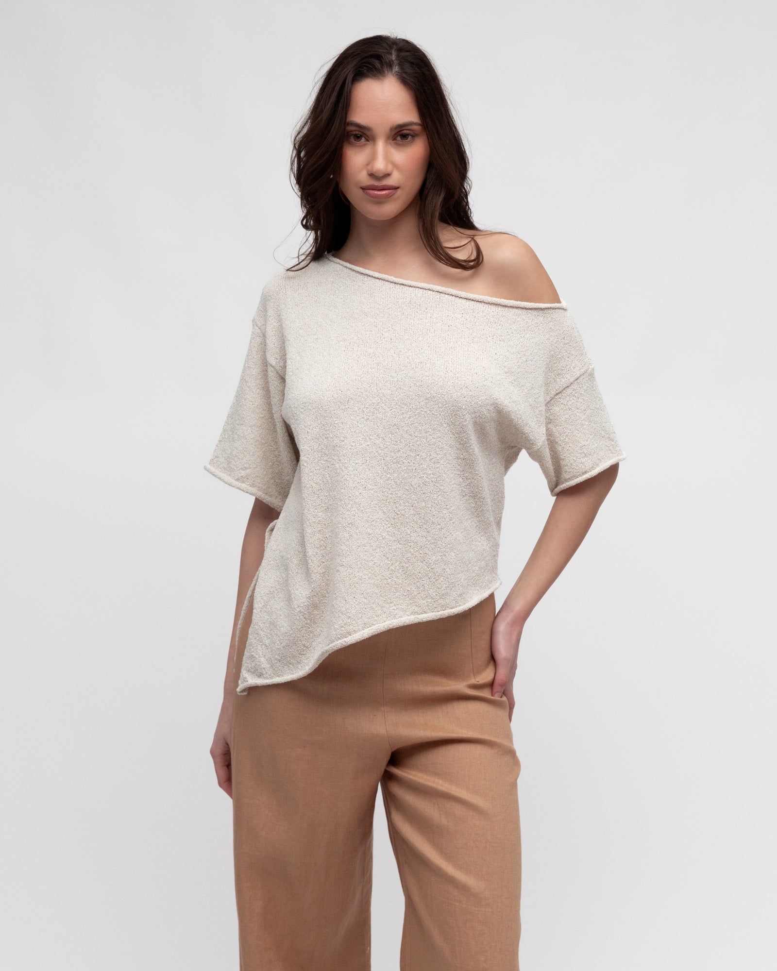 Asy Boucle Knit Top