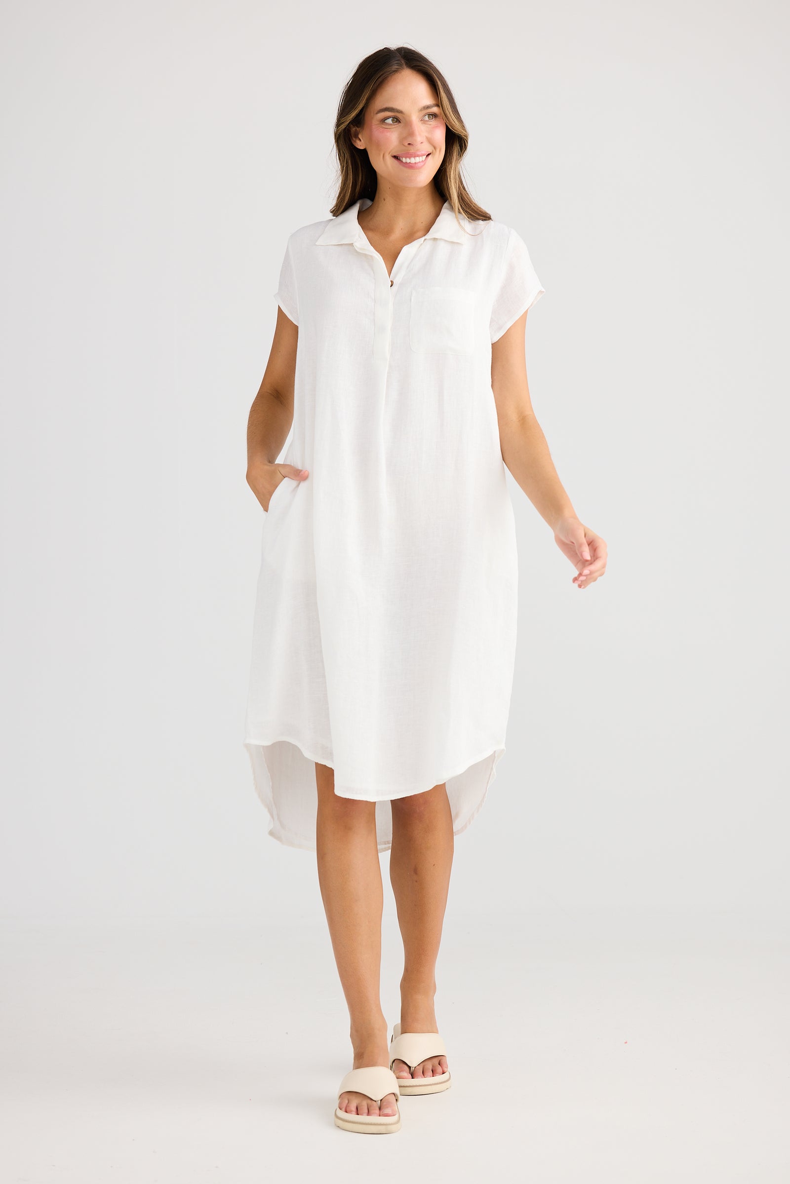 Ahoy Linen Tunic Dress
