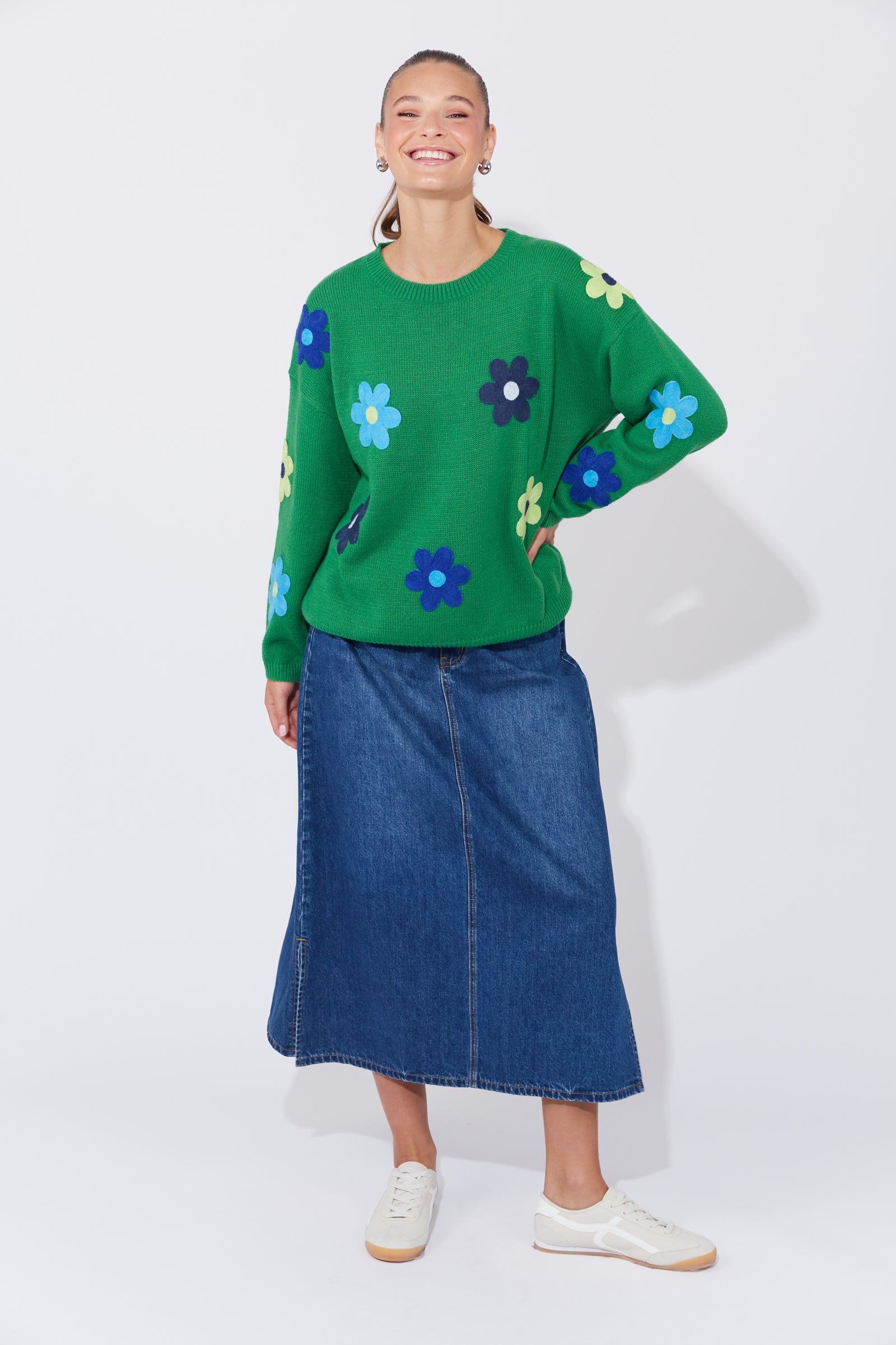 Delphi Flower Knit Jumper