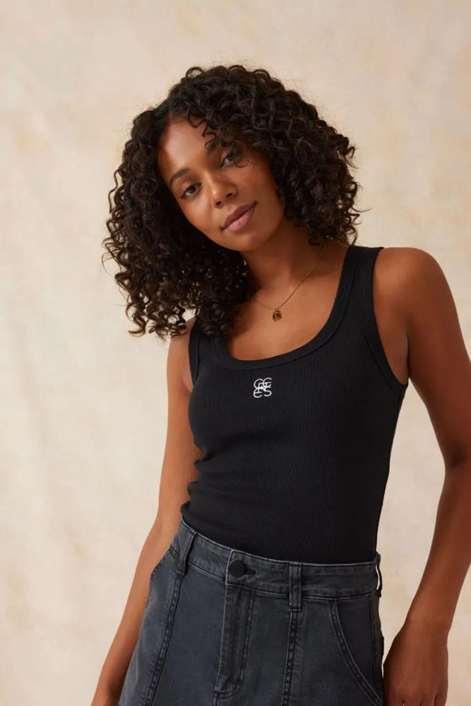 Zoe Contour Rib Scoop Tank Top