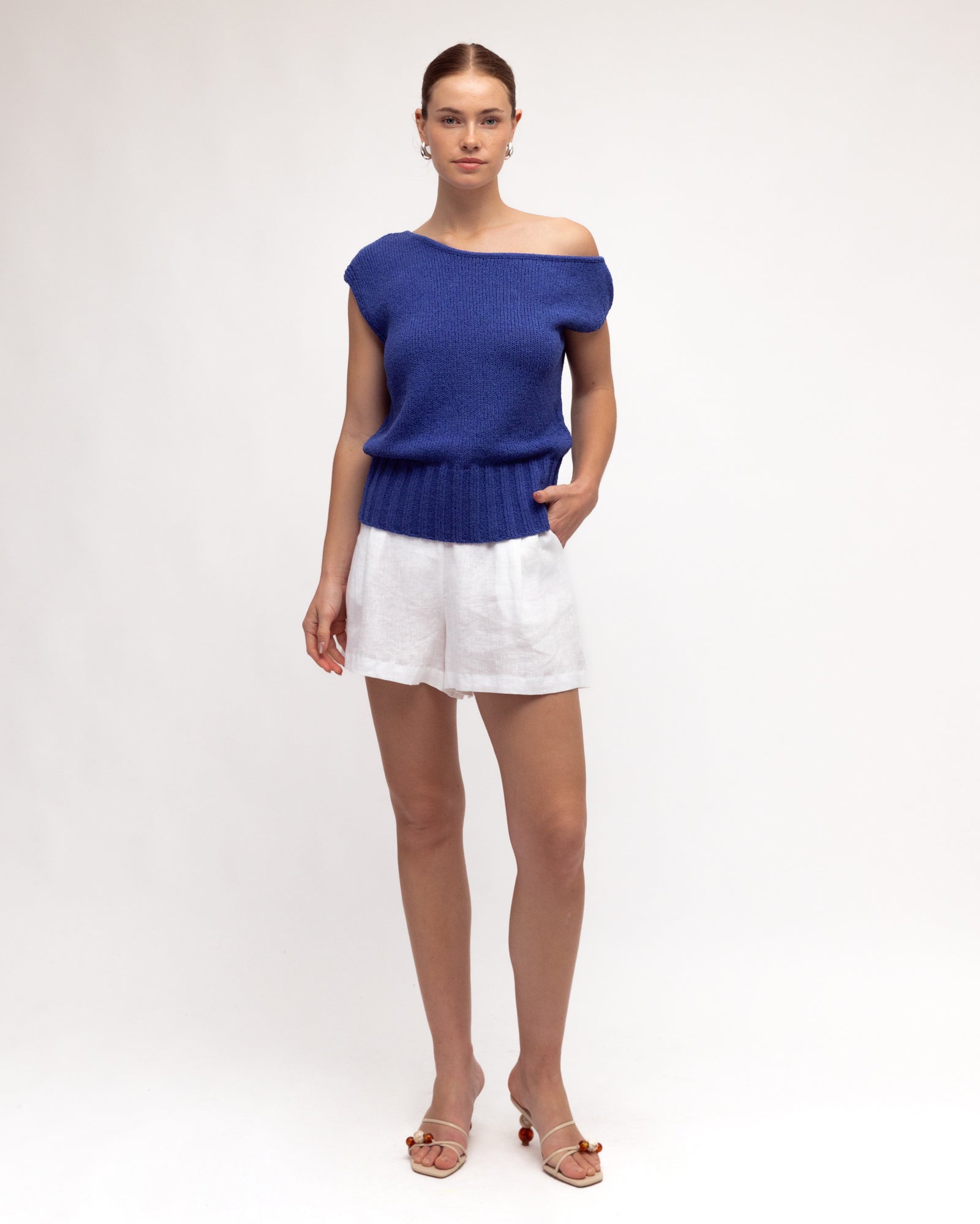 Boat Neck Knit Top