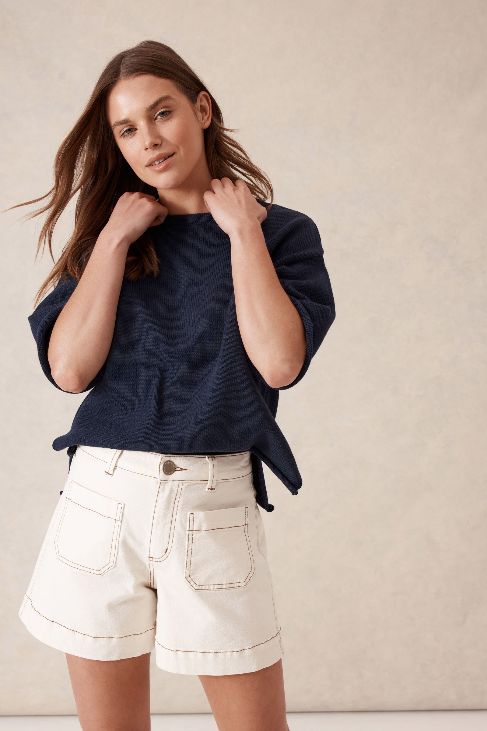 Esther Denim Patch Pocket Shorts