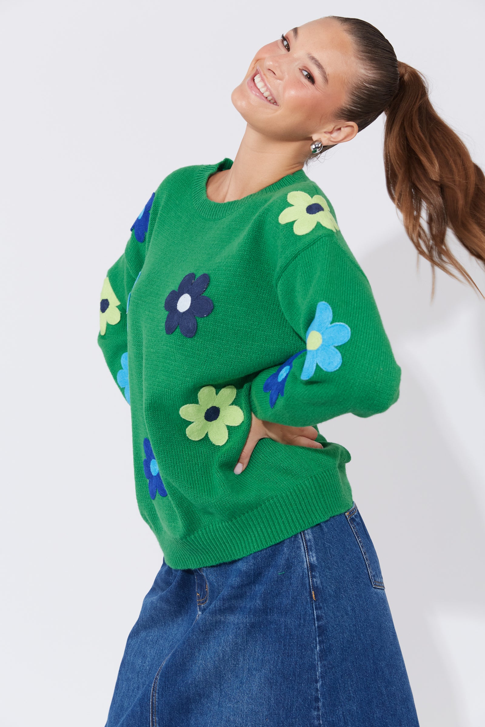 Delphi Flower Knit Jumper