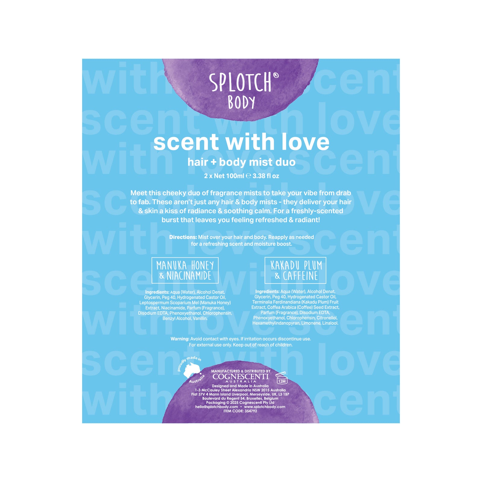 Scent With Love Hair and Body Mist Duo