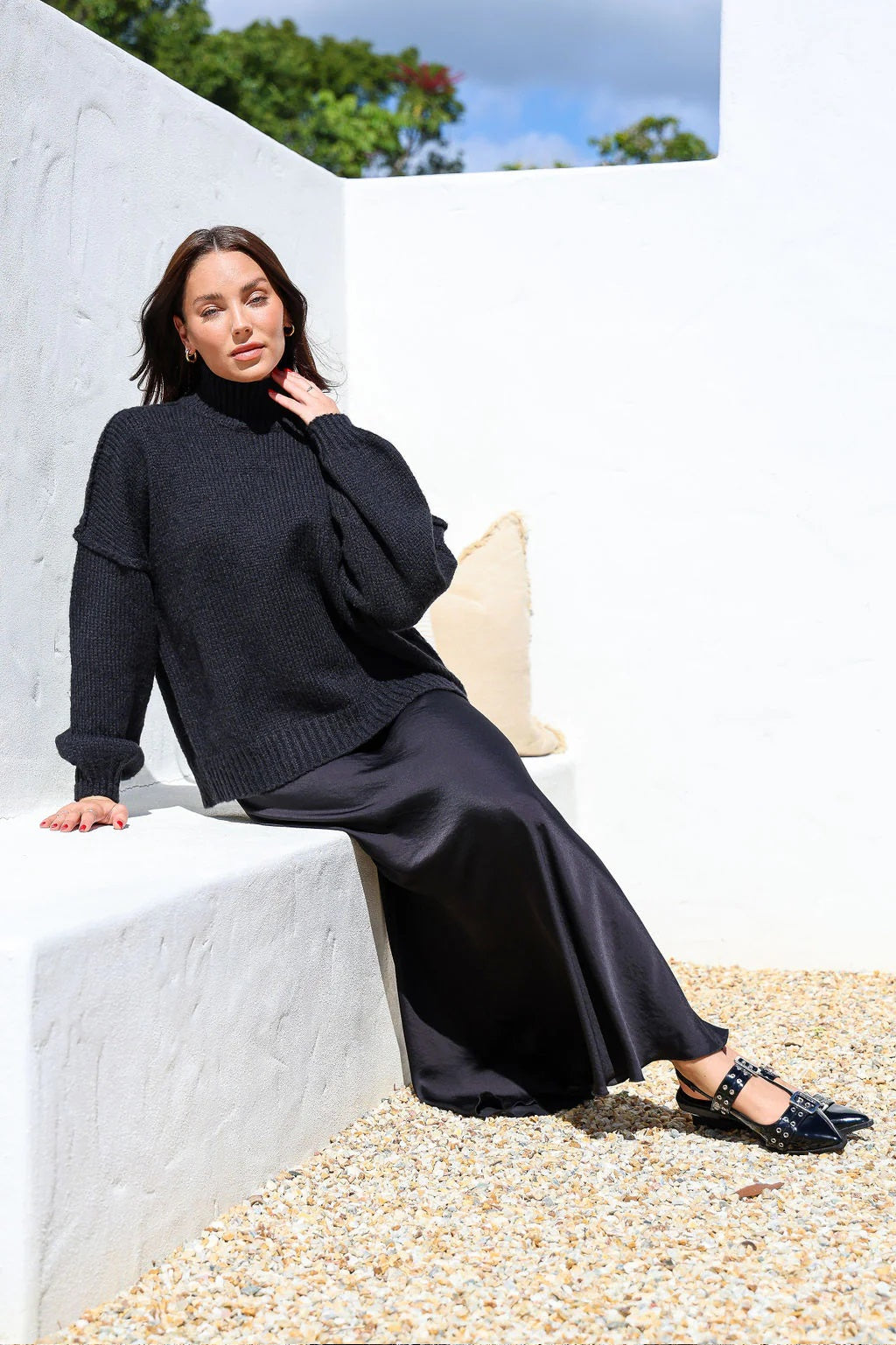 Janelle Satin Maxi Skirt