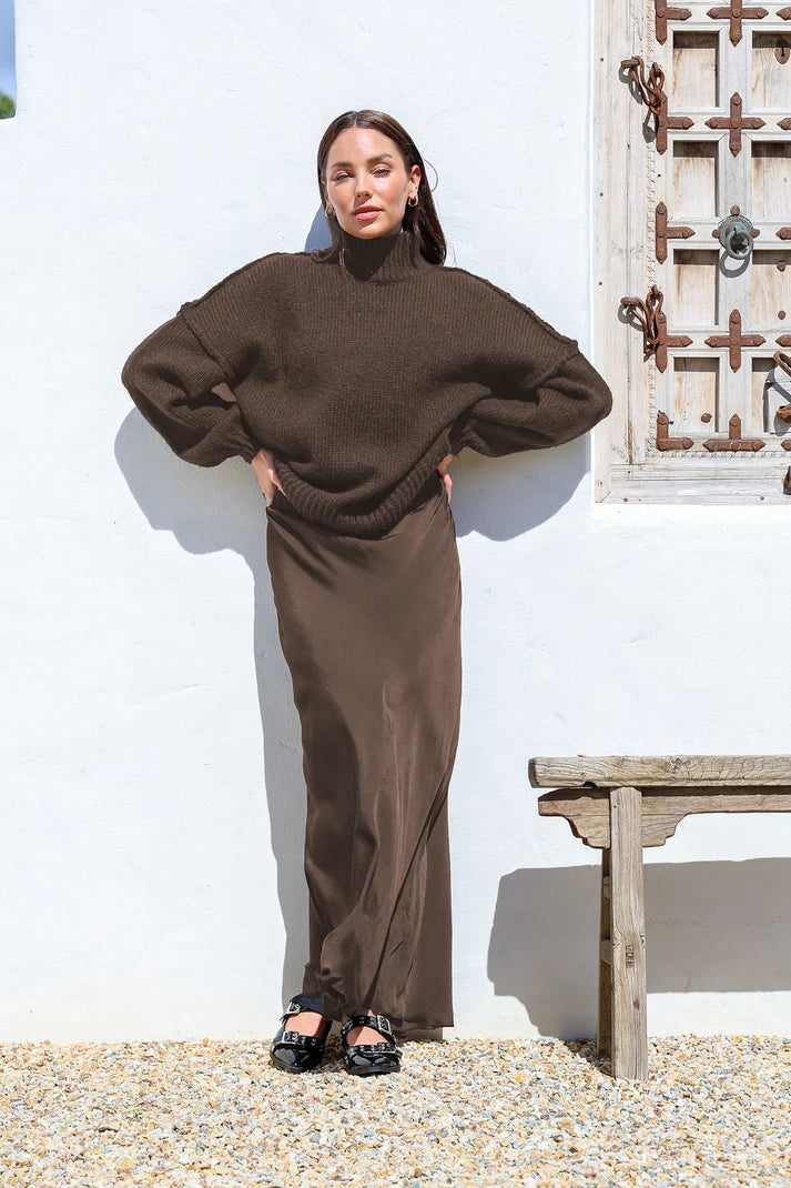 Janelle Satin Maxi Skirt