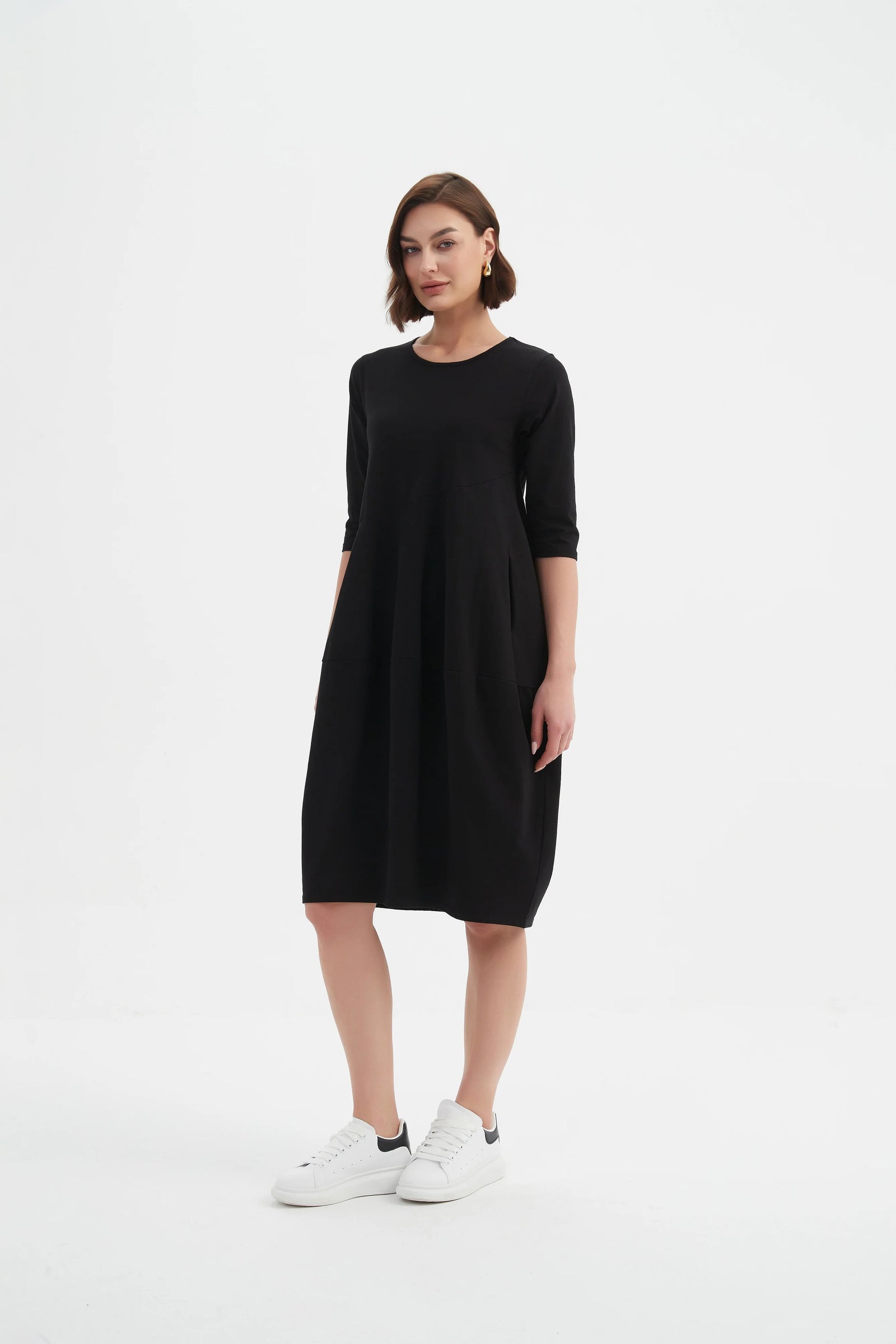 Diagonal Seam Winter Dress