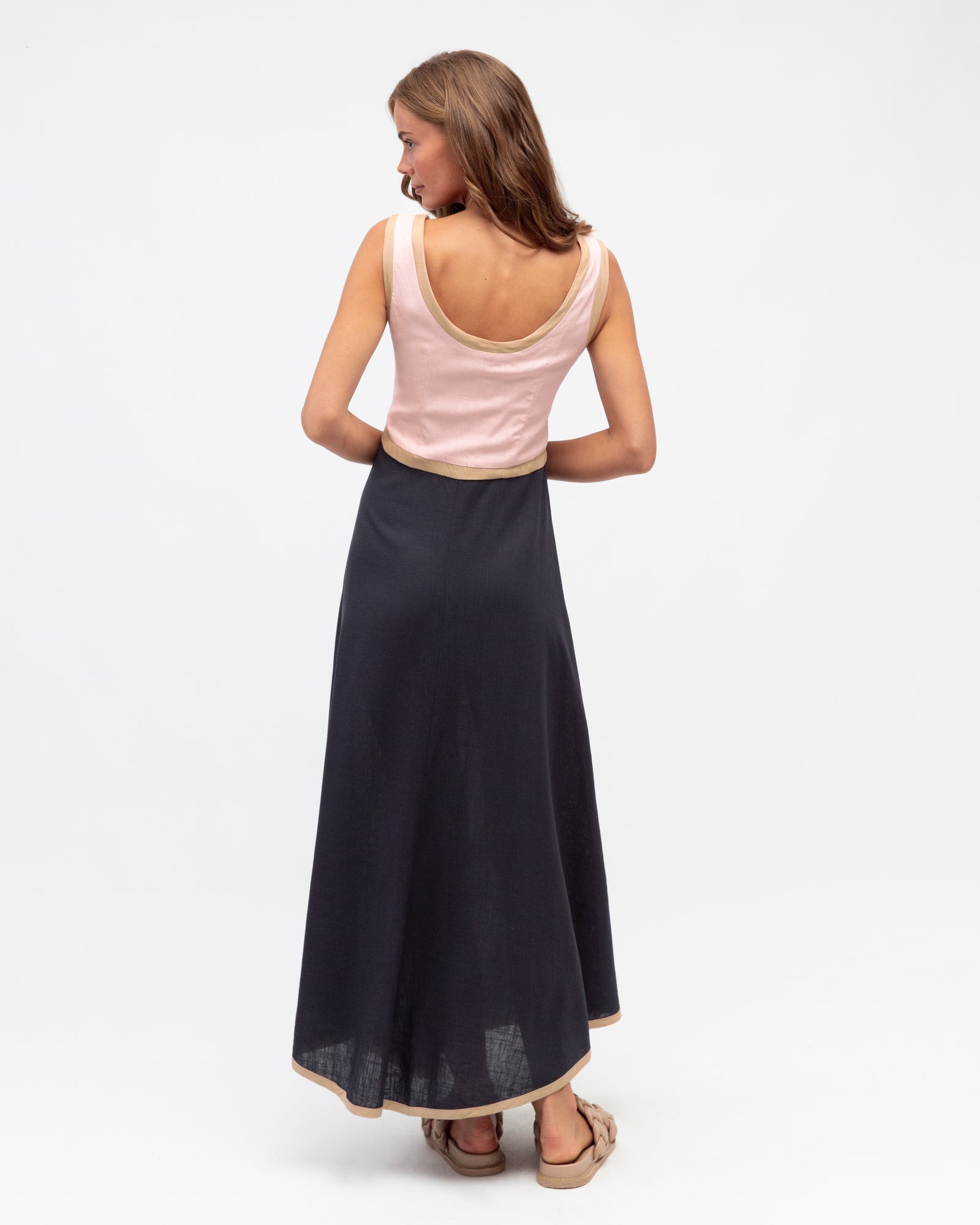 Contrast Split Maxi Dress