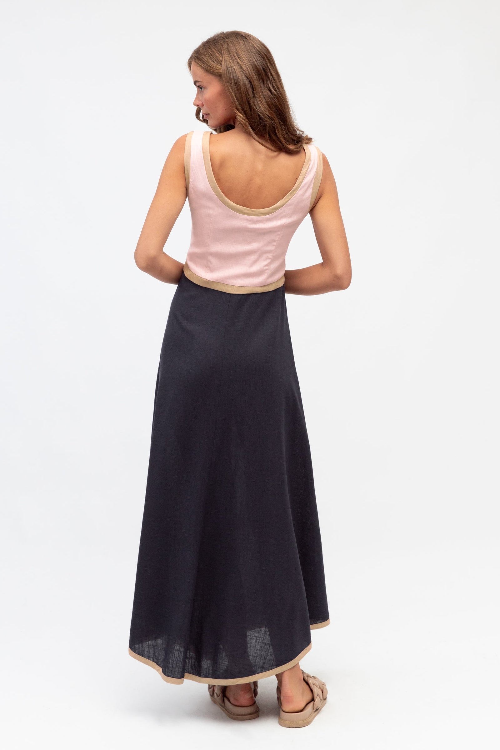 Contrast Split Maxi Dress