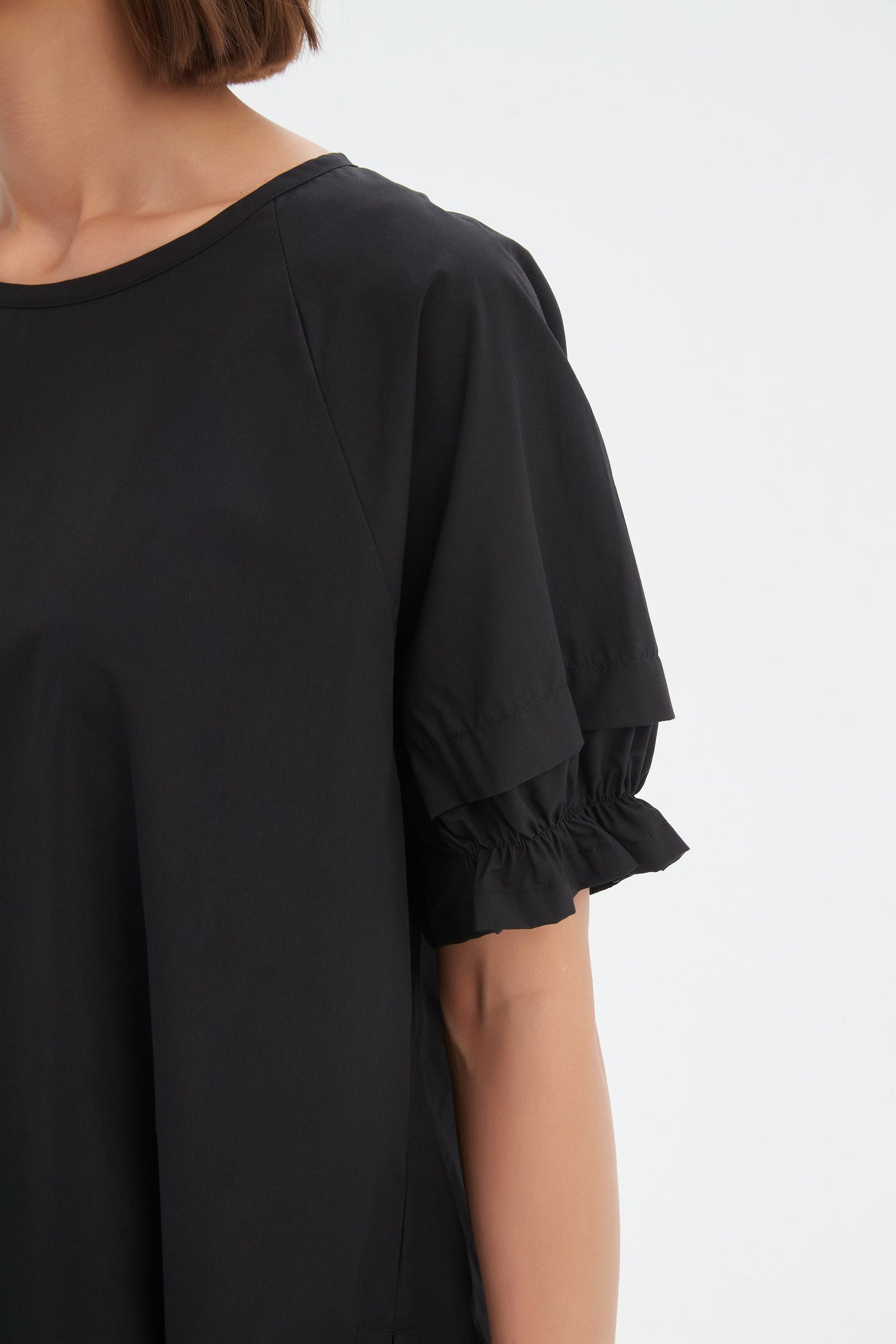 Ruffle Sleeve Lyocell Top