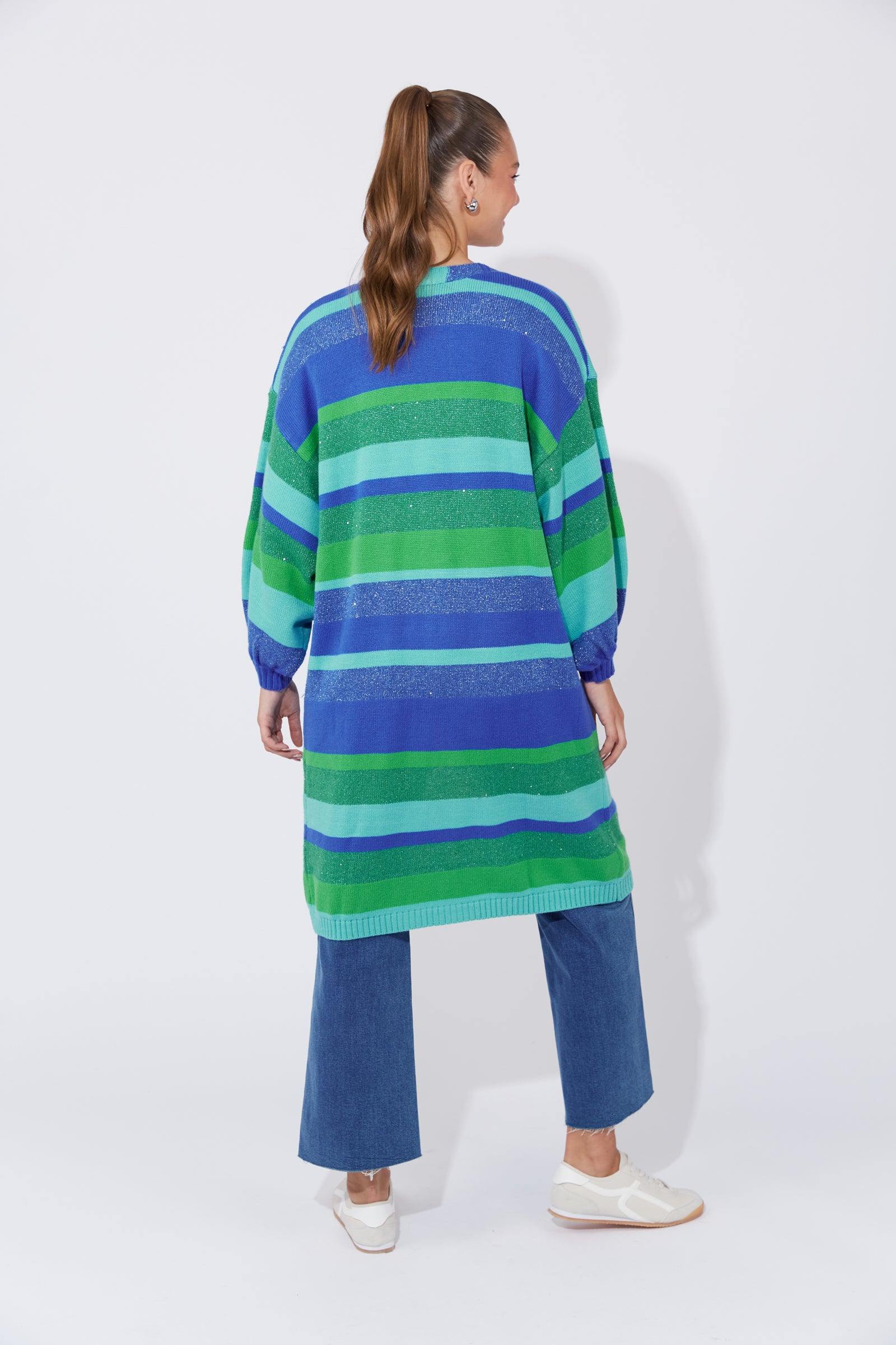 Yuma Stripe Long Knit Cardigan