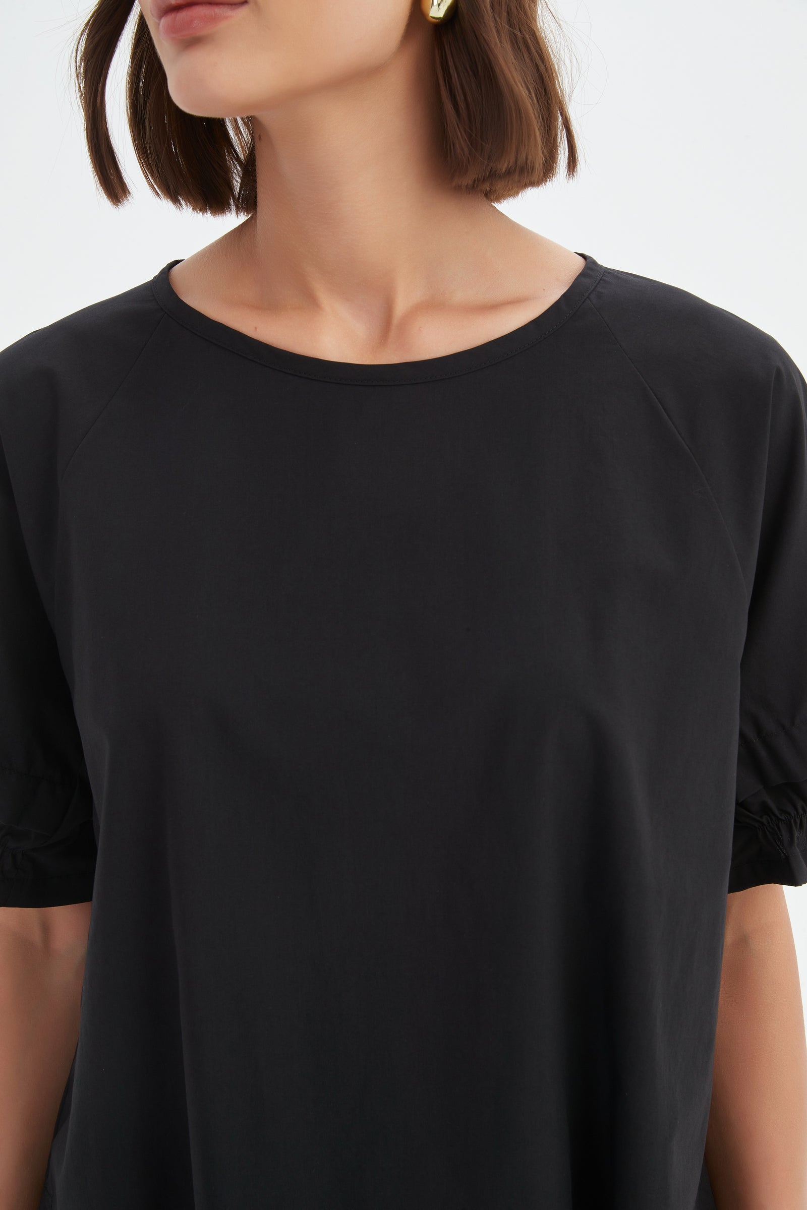 Ruffle Sleeve Lyocell Top