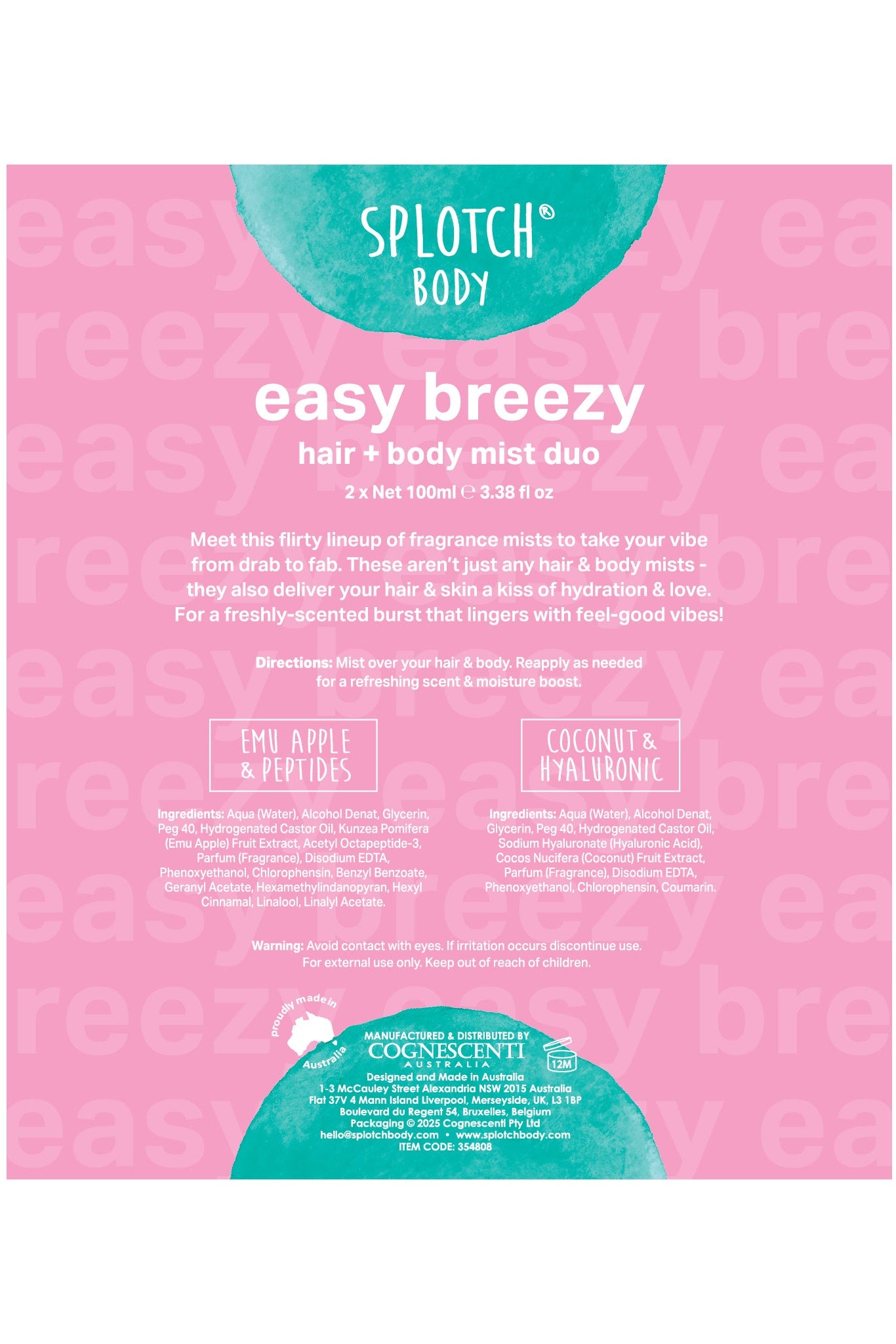 Easy Breezy Hair and Body Mist Duo