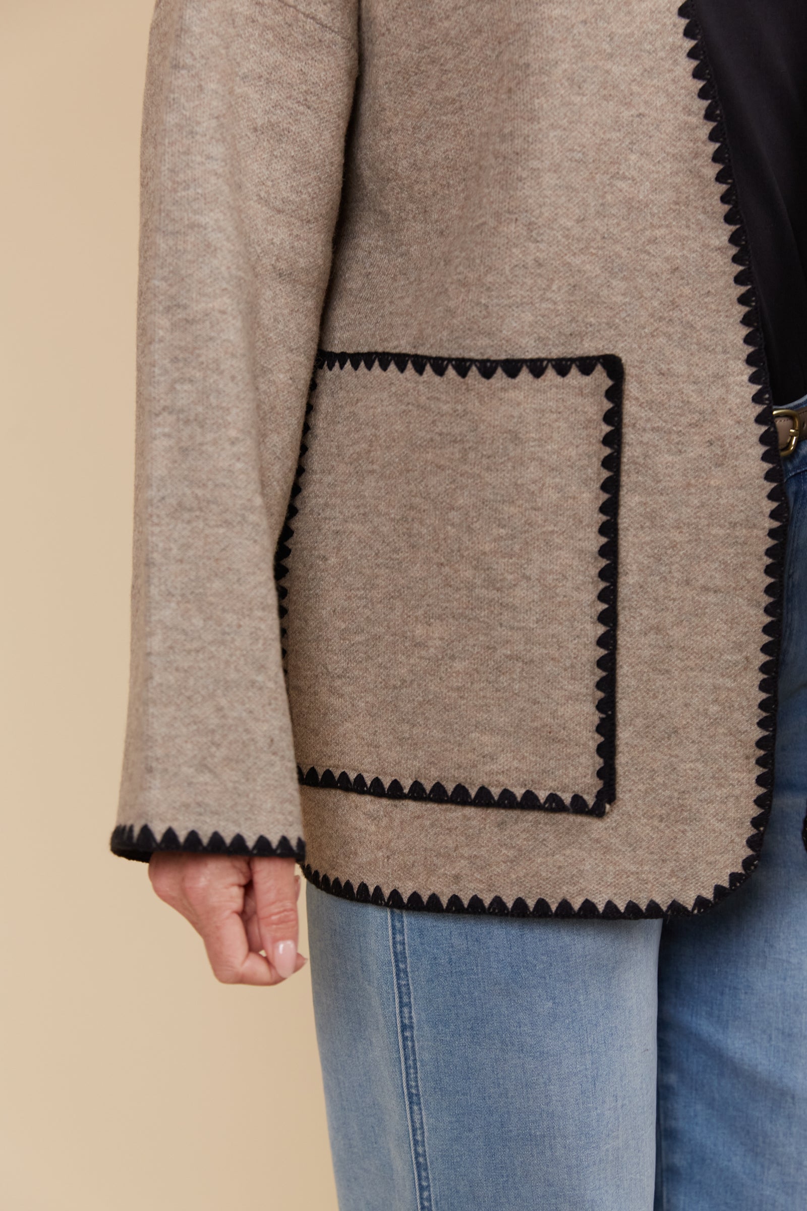 Athena Contrast Stitch Cardigan