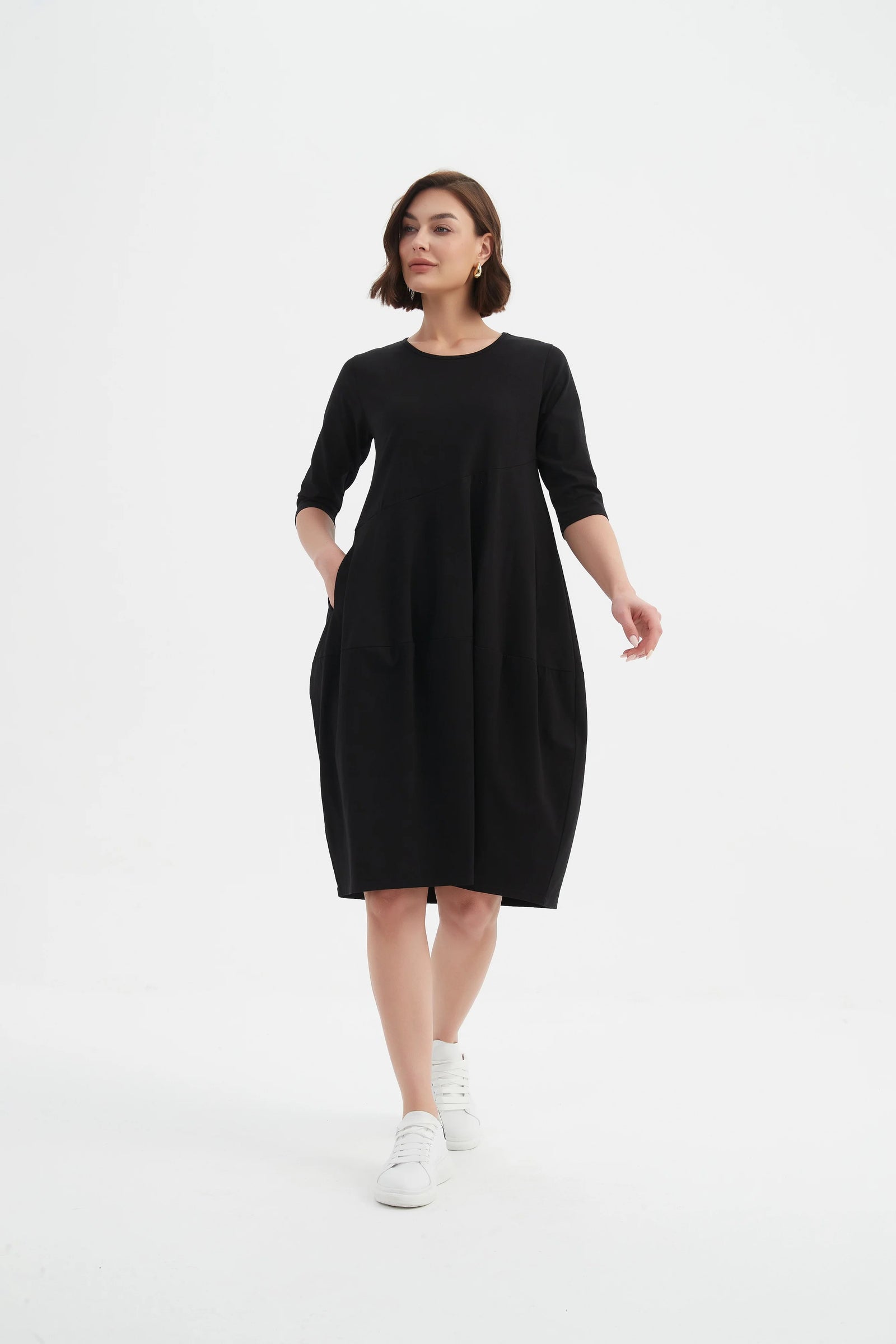Diagonal Seam Winter Dress