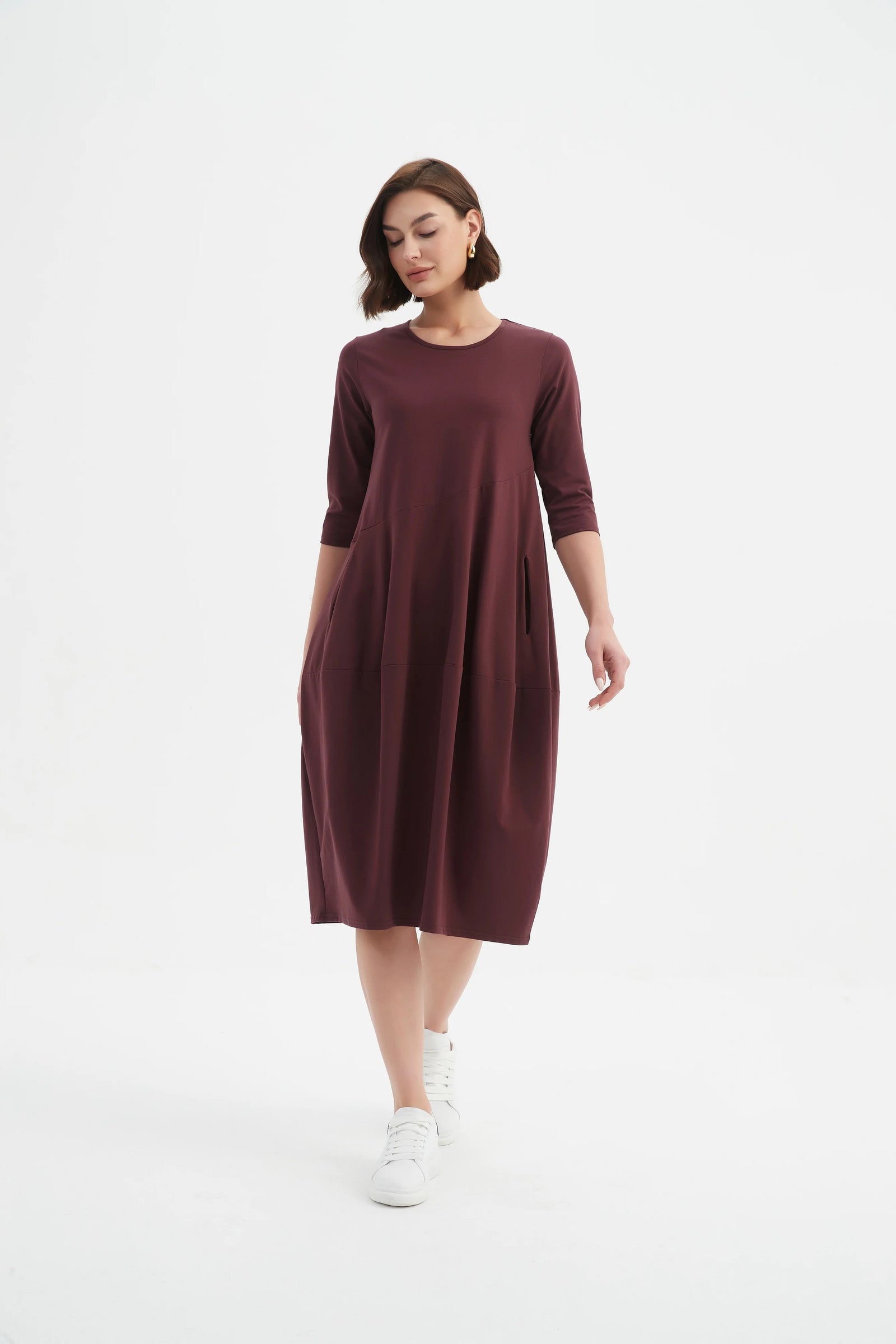 Diagonal Seam Winter Dress