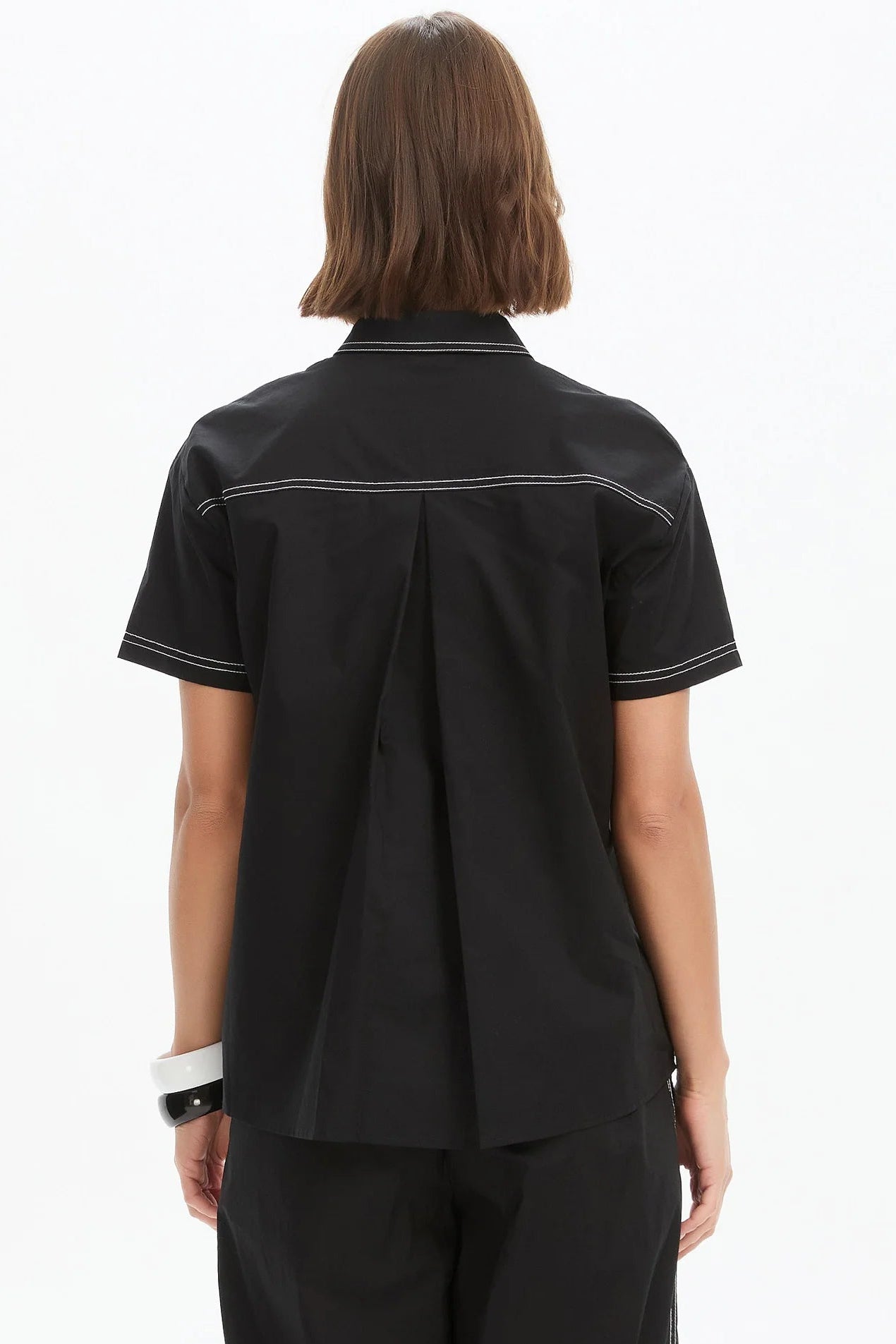 Pleated Contrast Shirt