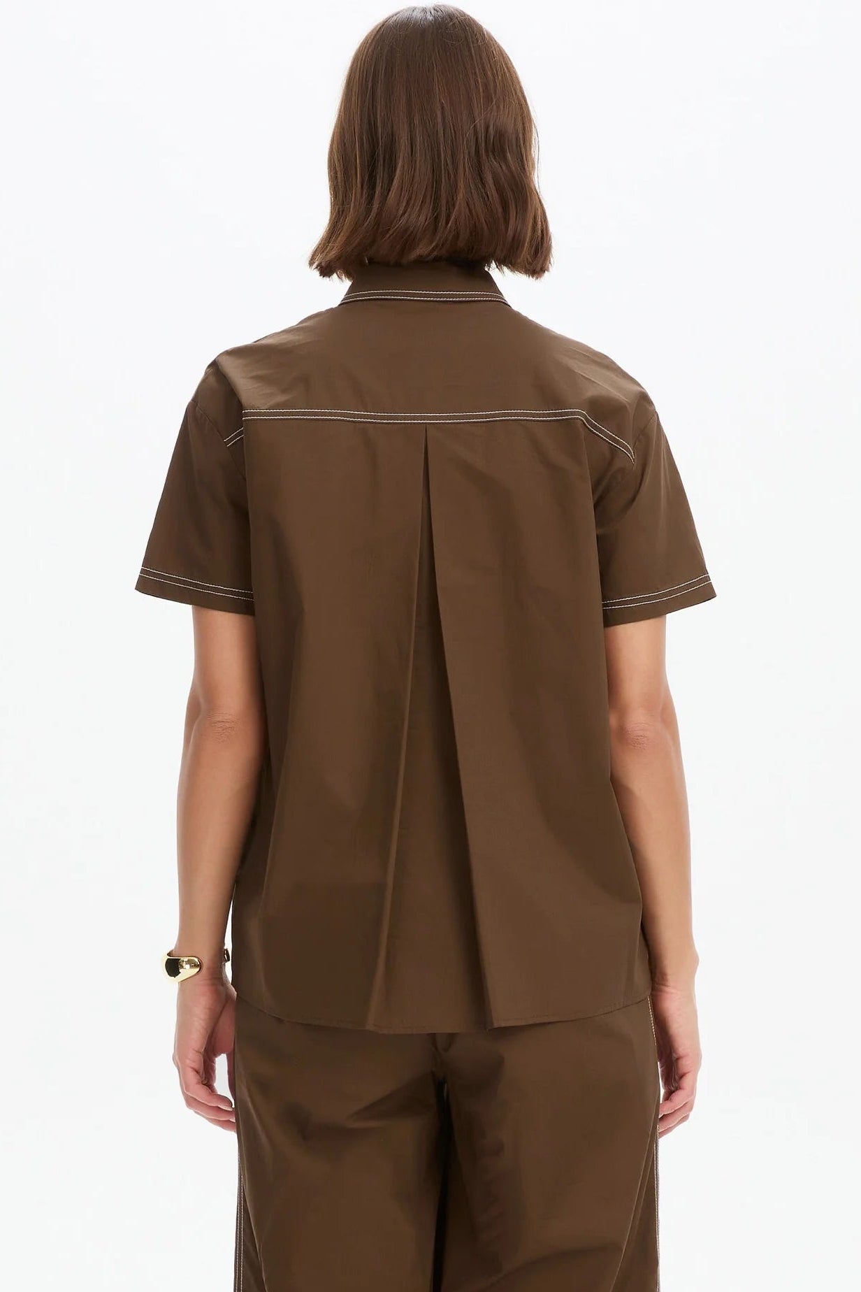 Pleated Contrast Shirt
