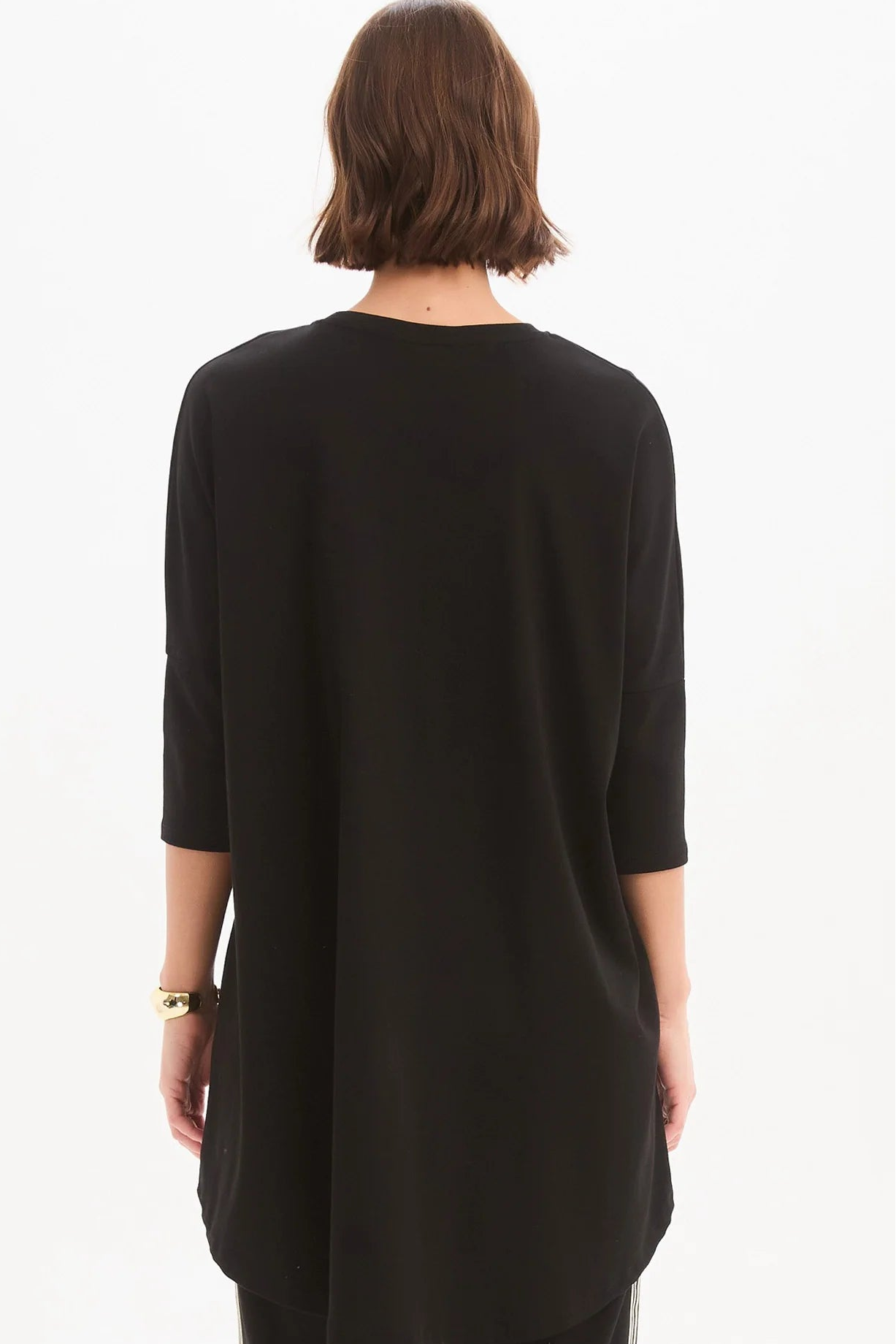 Stripe Front 3/4 Sleeve Tee