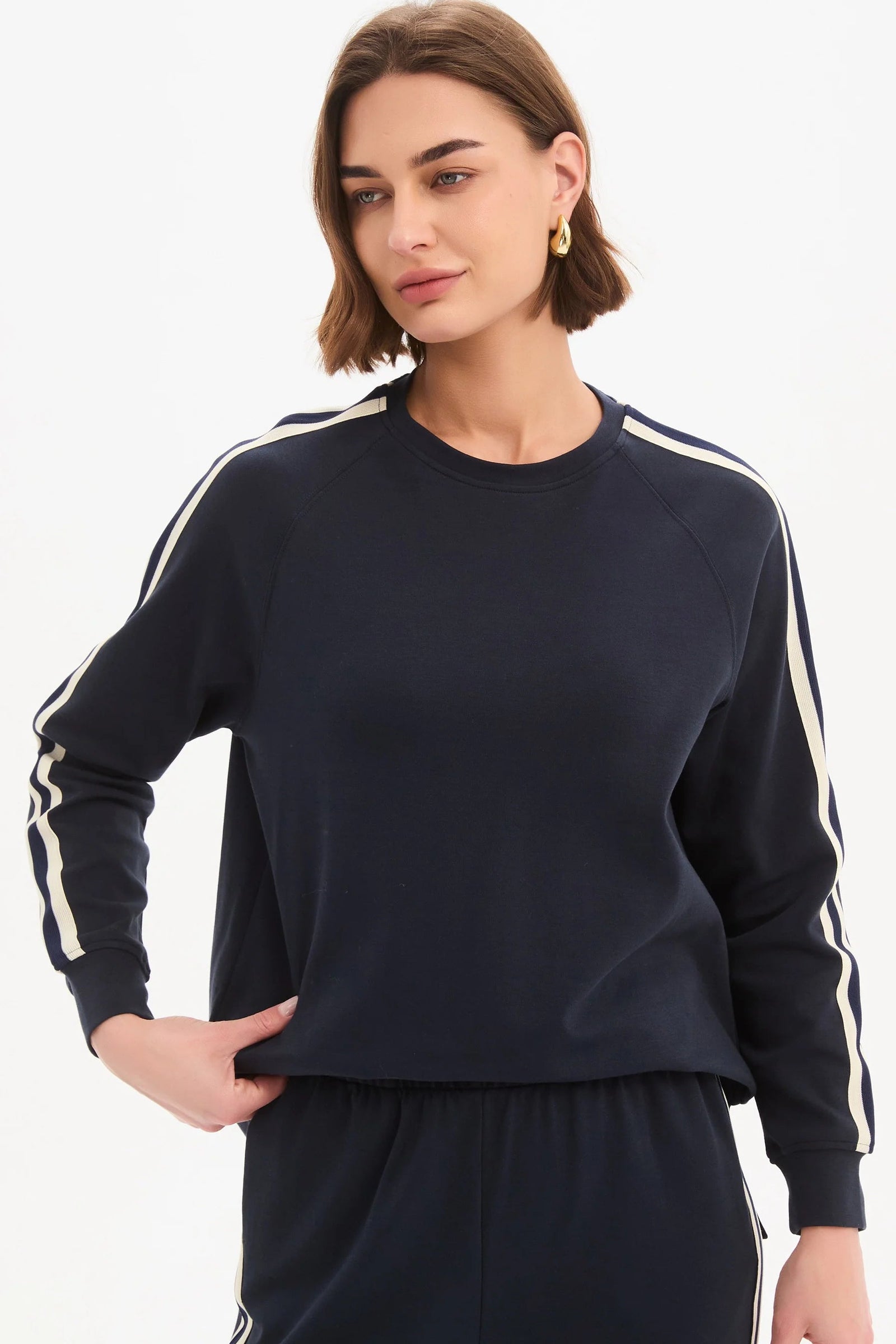 Stripe Sleeve Sweat