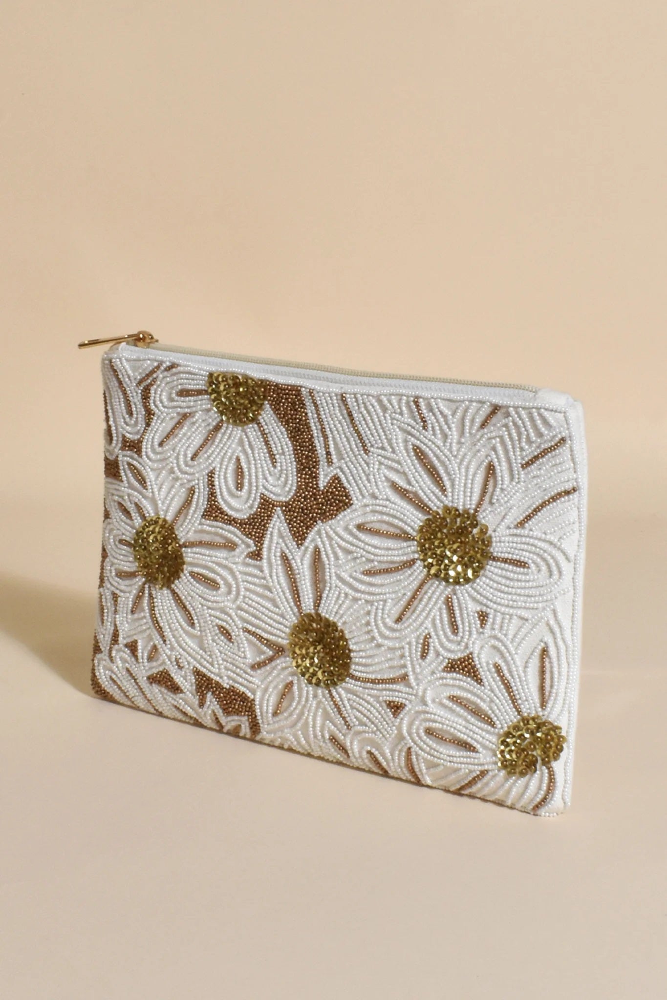 Bold Beaded Floral Clutch