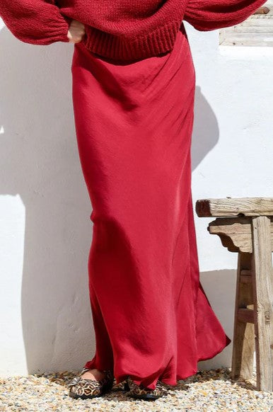 Janelle Satin Maxi Skirt