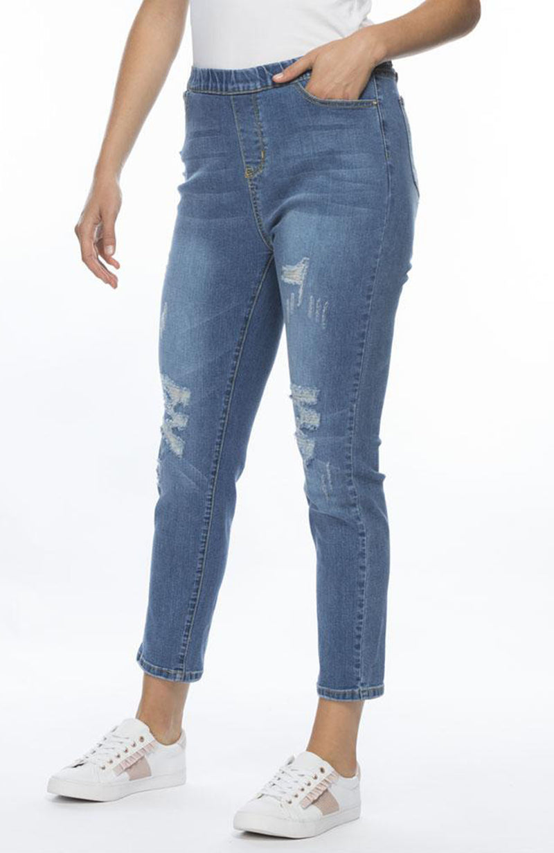 Threadz Pull On Ripped Jean at Kindred Spirit boutique & gift