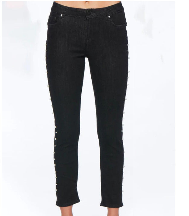 New London Jeans - Raunds with faux pearl detail at Kindred Spirit Boutique and Gift