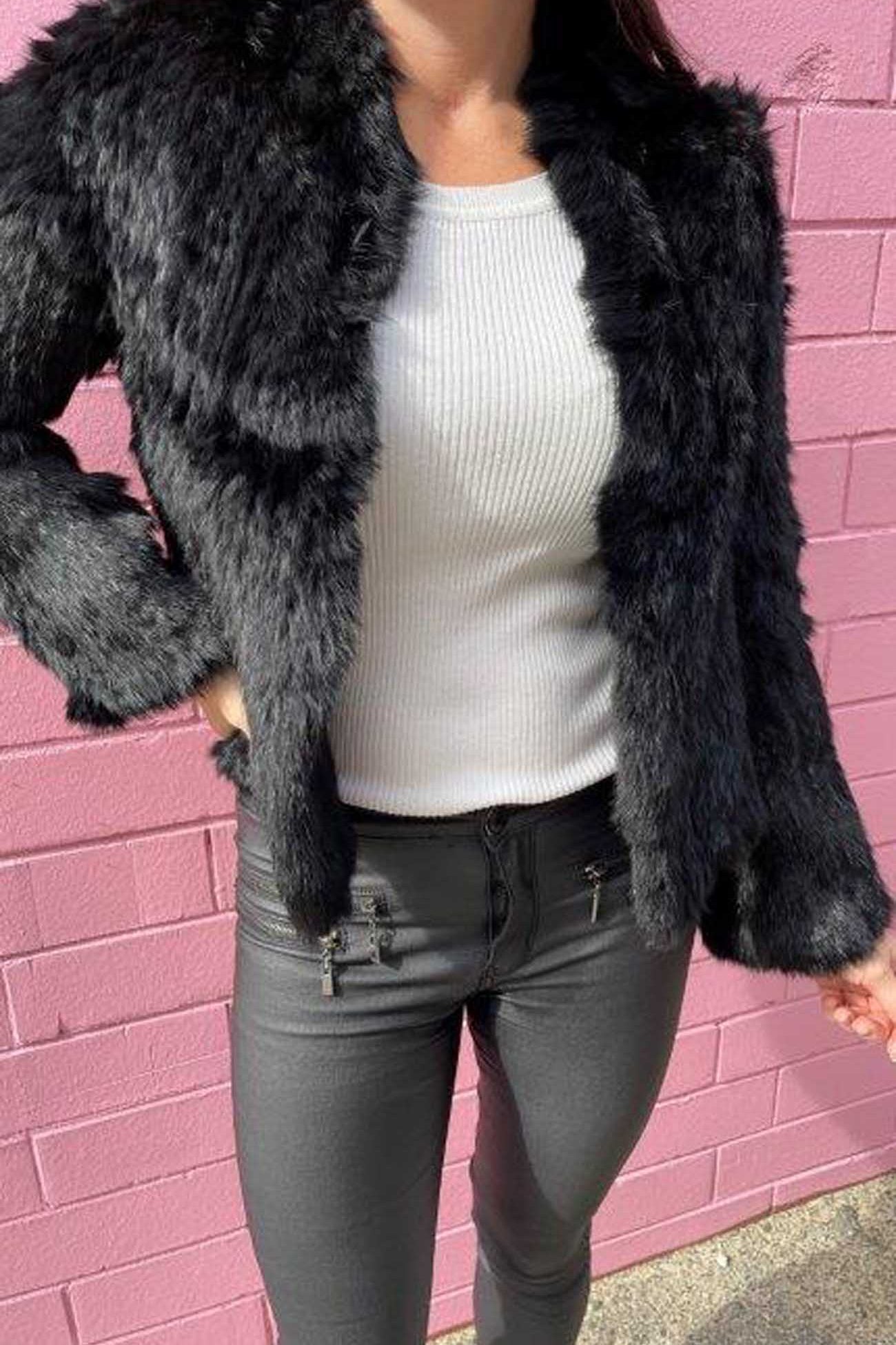Straight Edge Fur Jacket
