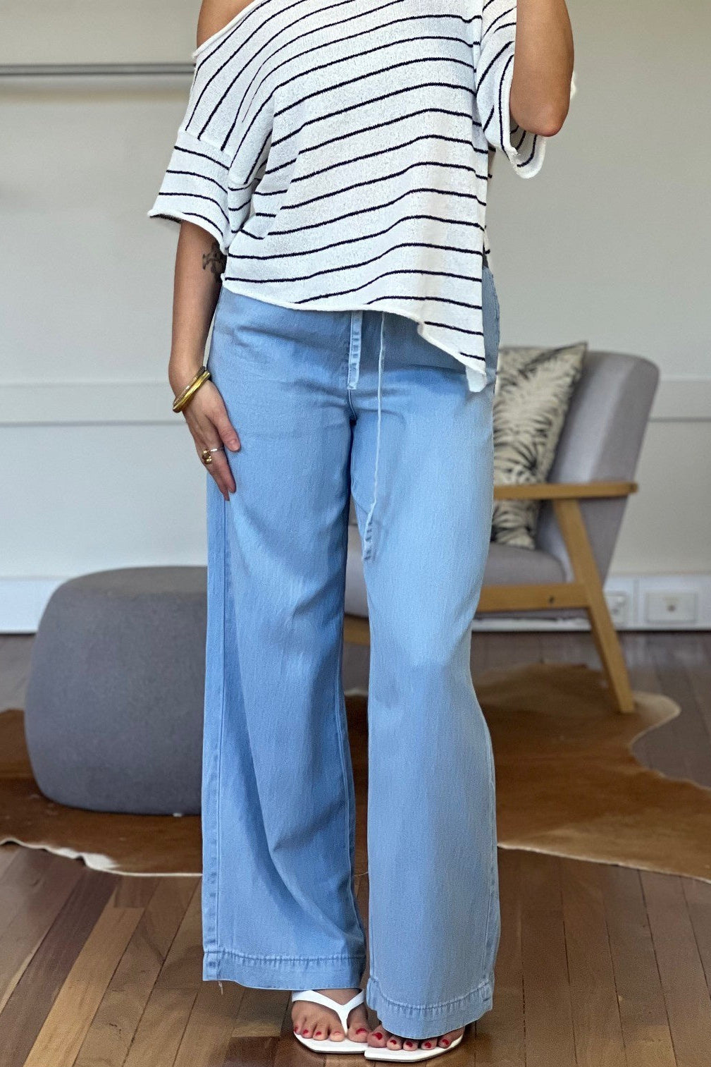 Lila Drawstring Denim Pant
