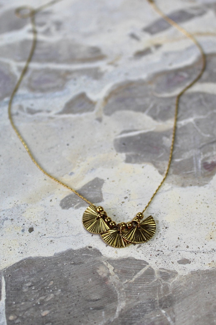 3 Fans Beaded Necklace