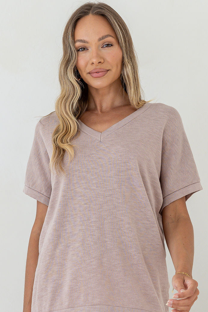 Cotton V Neck Top