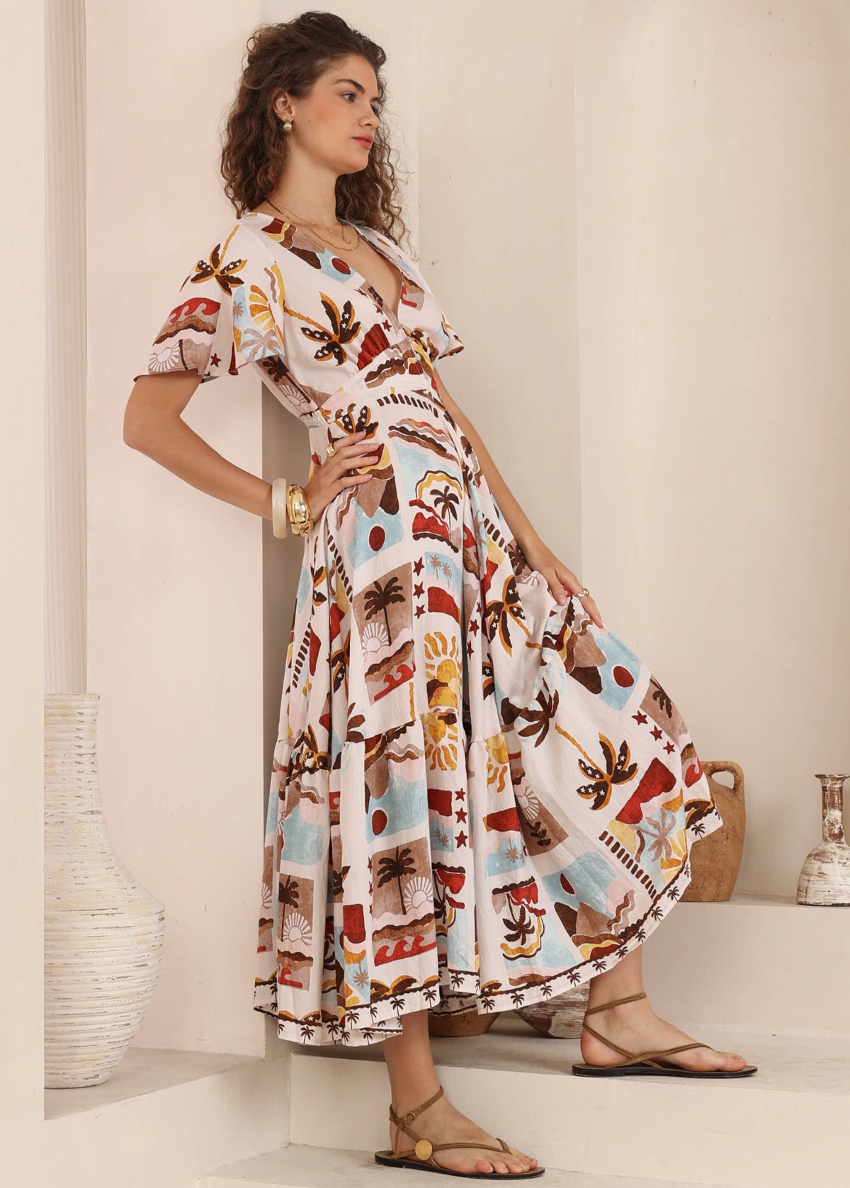 Palm Beach Maxi Short Sleeve Dress