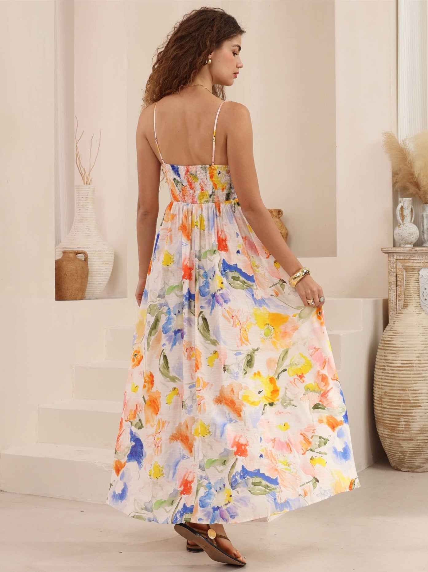 Multi Floral Print Maxi Dress