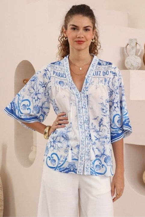 Blue and White Shirt