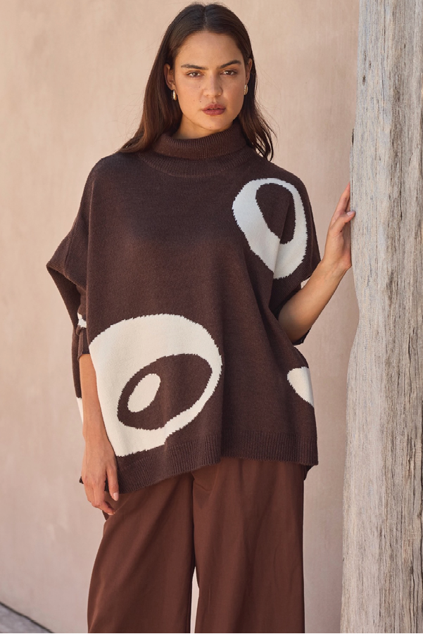 Retro Circle Print Knit Jumper