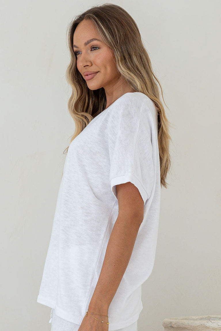 Cotton V Neck Top