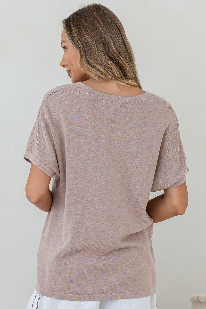 Cotton V Neck Top