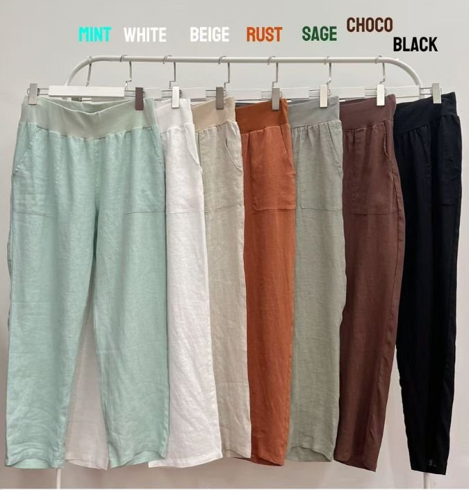 Straight Leg Linen Pants