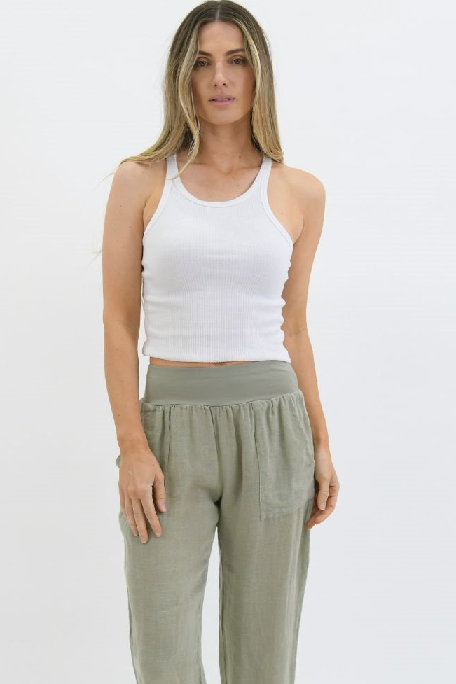 Straight Leg Linen Pants