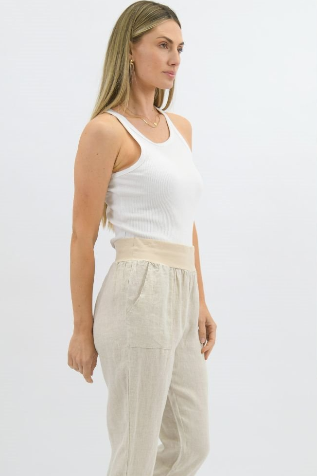 Straight Leg Linen Pants