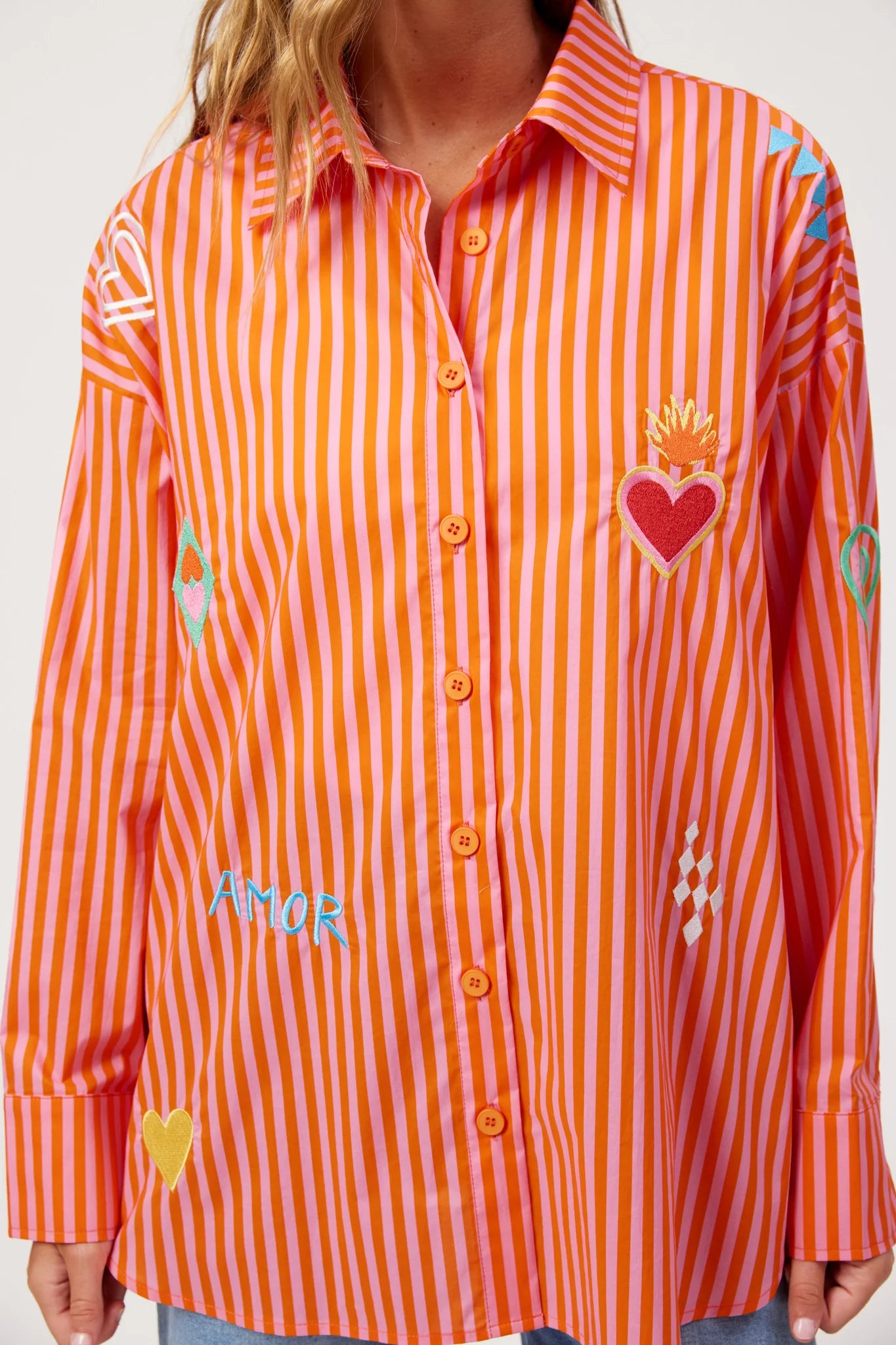 Mykonos Embroidered Stripe Shirt
