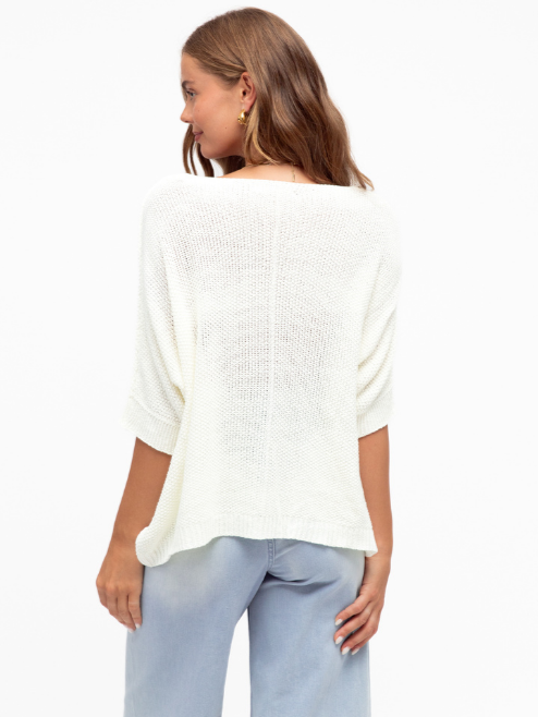Relaxed V Neck Knit Top