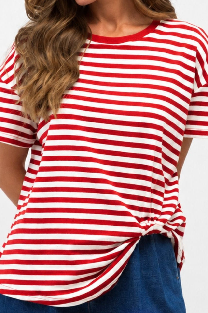 Striped Tuck Tee